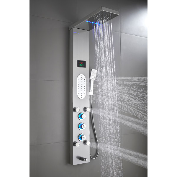 ELLO&ALLO LED 55" Shower Panel with Dual Shower Head and Handheld